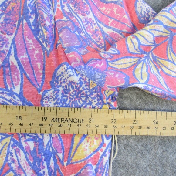 Habitat Women Mini Dress XL Floral Lagenlook Pink Purple Cotton Beach Casual 308 - Picture 9 of 14